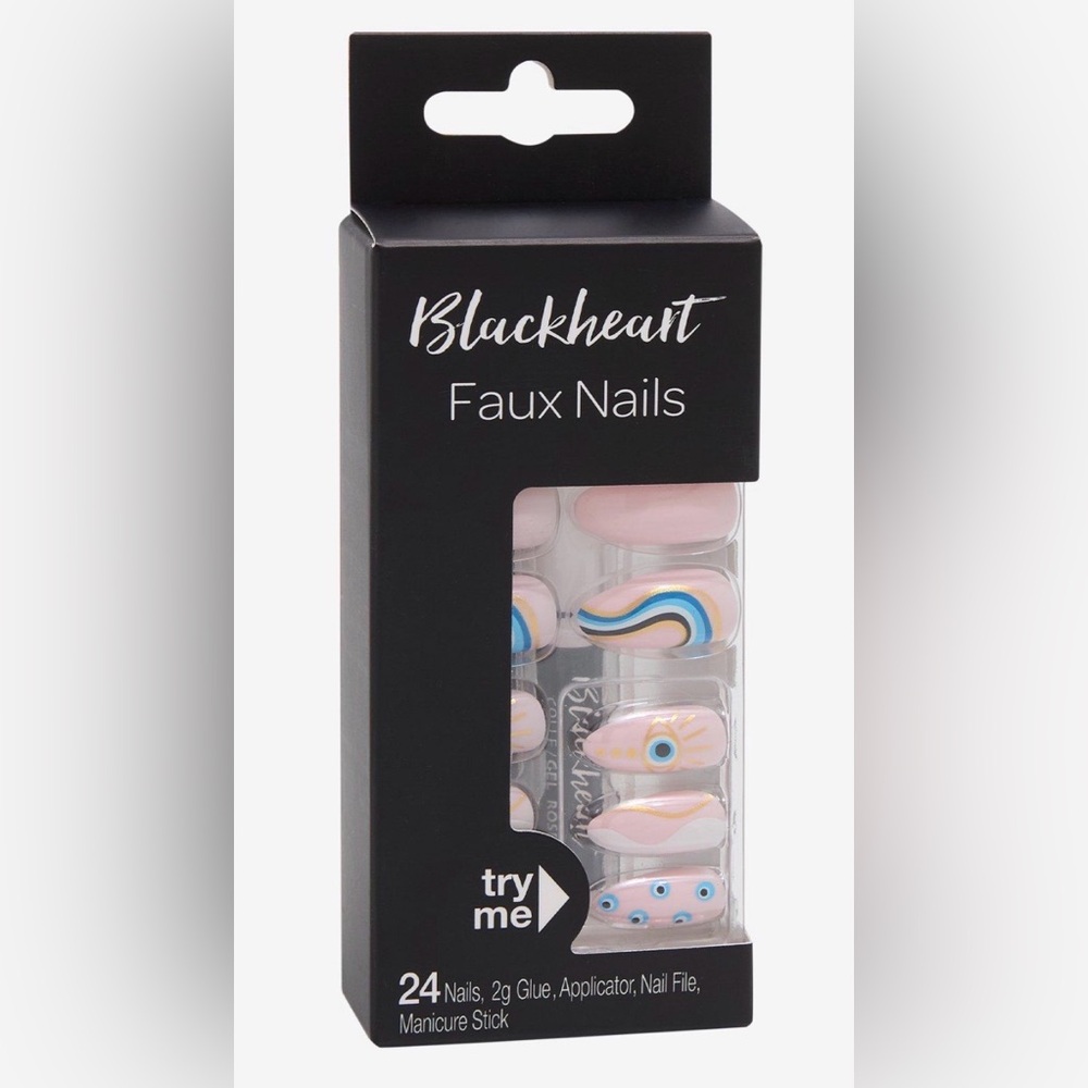 Evil Eye Wavy Design Press-On Nail Set- New - Picture 2 of 3